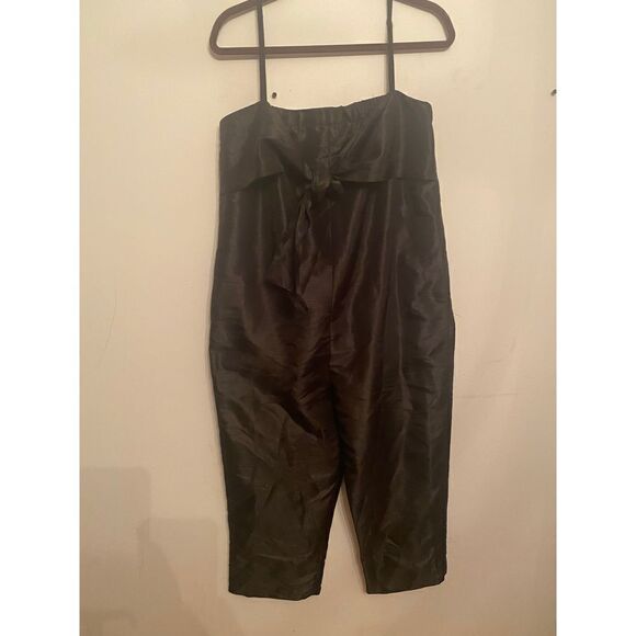 Anthropologie - hutch Satin Bow-Tie Jumpsuit black size M - Picture 6 of 10